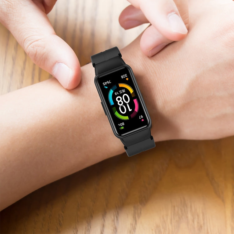 For Honor Band 7 Solid Color Silicone Watch Band(Midnight Blue) by buy2fix