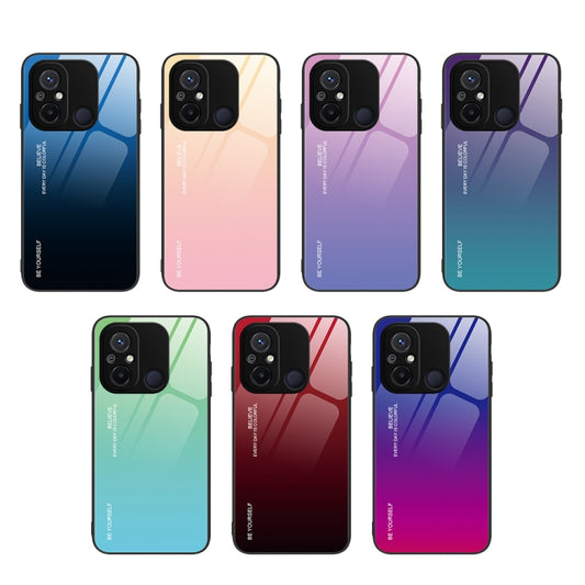 For Xiaomi Redmi 12C Gradient Color Glass Phone Case(Yellow Pink) by buy2fix