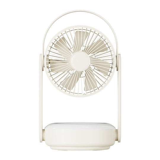 Ventilateur de refroidissement d'air portatif extérieur de charge d'usb de WT-F62 avec la lampe de nuit de LED (couleur crème)