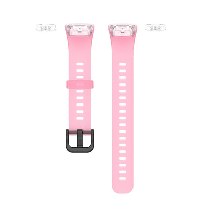 For Honor Band 7 Transparent TPU Watch Band(Pink) by buy2fix