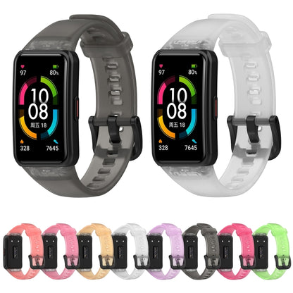For Honor Band 7 Transparent TPU Watch Band(Pink) by buy2fix