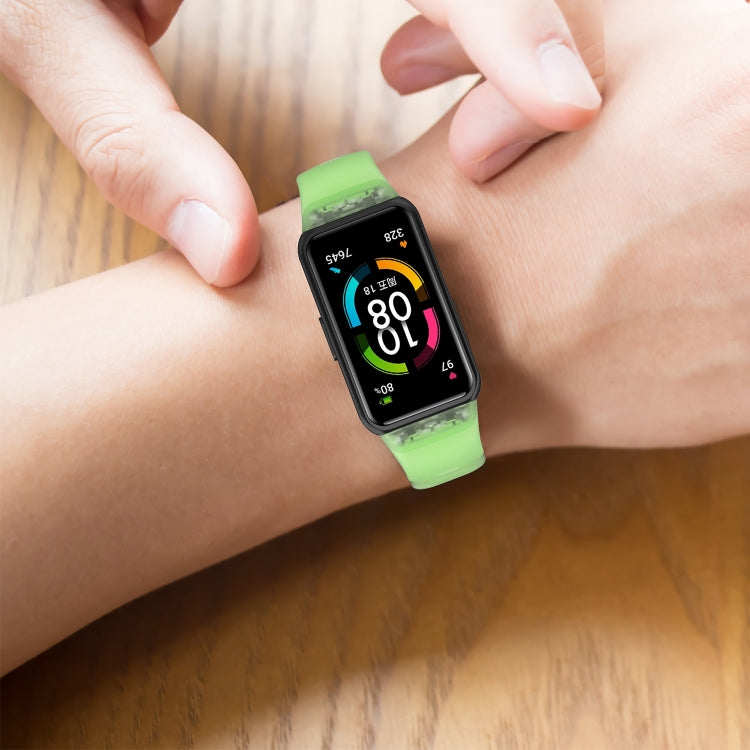 For Honor Band 7 Transparent TPU Watch Band(Pink) by buy2fix