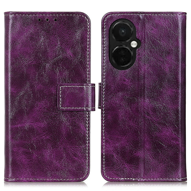 For OnePlus Nord CE 3 Lite Retro Crazy Horse Texture Leather Phone Case(Purple) by buy2fix
