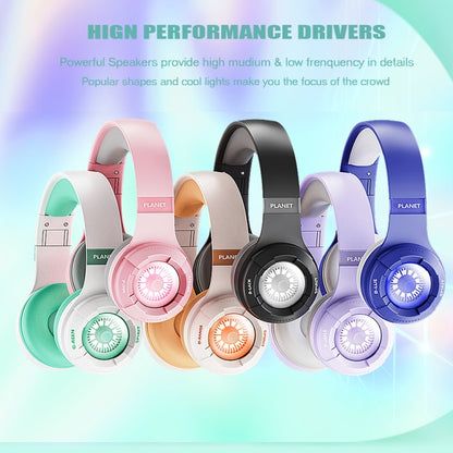 KE25 RGB Light Wireless Stereo Music Bluetooth Headset(Green) - Apple Accessories by buy2fix | Online Shopping UK | buy2fix