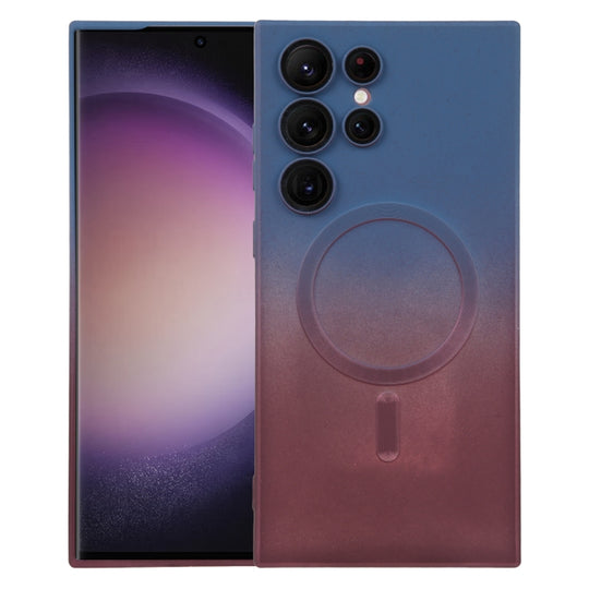 For Samsung Galaxy S23 Ultra 5G Liquid TPU Silicone Gradient MagSafe Phone Case(Blue Purple)