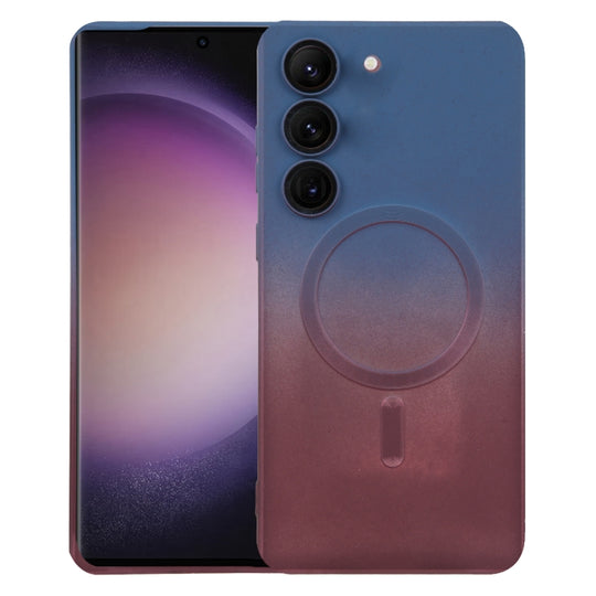 For Samsung Galaxy S23+ 5G Liquid TPU Silicone Gradient MagSafe Phone Case(Blue Purple)