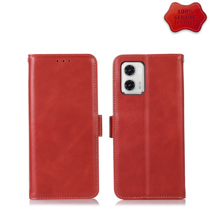 For Motorola Moto G73 5G Crazy Horse Top Layer Cowhide Leather Phone Case(Red) - Motorola Cases by buy2fix | Online Shopping UK | buy2fix