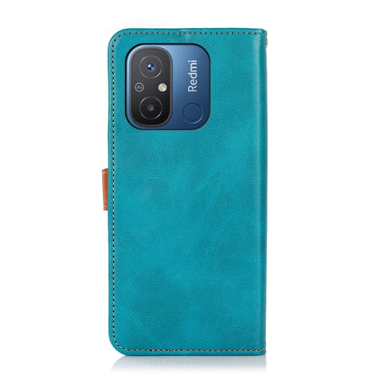 For Xiaomi Redmi 12C/11A KHAZNEH Cowhide Texture Flip Leather Phone Case(Blue) - Xiaomi Cases by buy2fix | Online Shopping UK | buy2fix