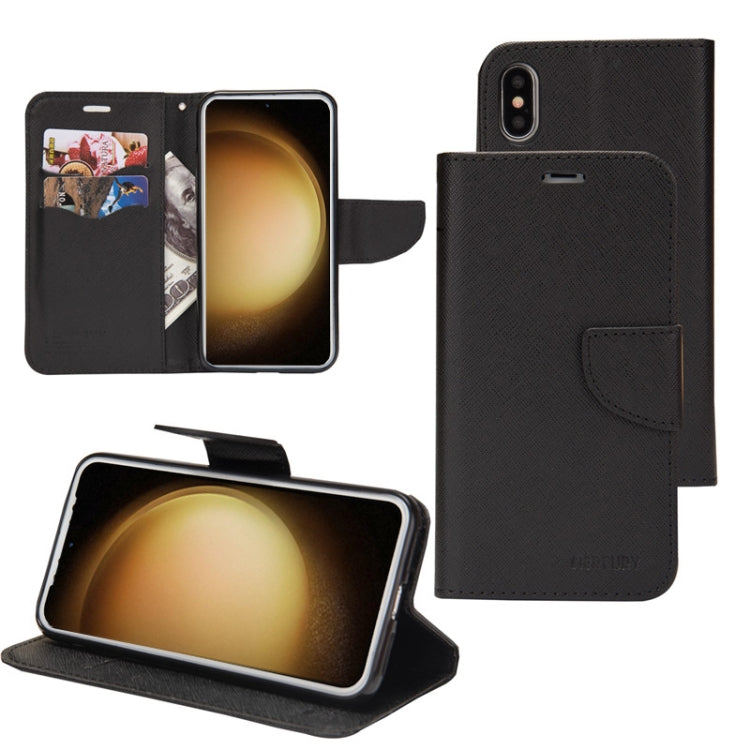 For Samsung Galaxy S21+ 5G Mercury Contrast Color Splicing Leather Phone Case(Black) by buy2fix