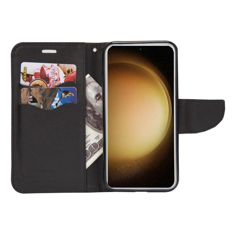 For Samsung Galaxy S21+ 5G Mercury Contrast Color Splicing Leather Phone Case(Black) by buy2fix