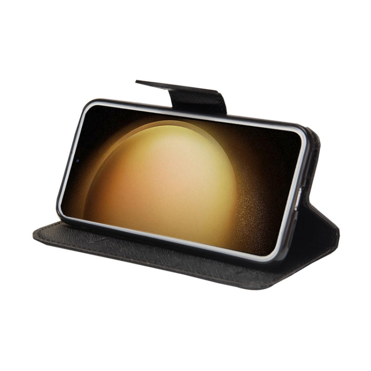 For Samsung Galaxy S21+ 5G Mercury Contrast Color Splicing Leather Phone Case(Black) by buy2fix