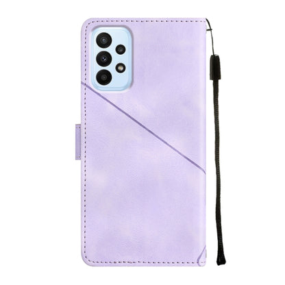 For Samsung Galaxy A13 Lite / A13 4G Skin-feel Embossed Leather Phone Case(Light Purple) - Galaxy Phone Cases by buy2fix | Online Shopping UK | buy2fix