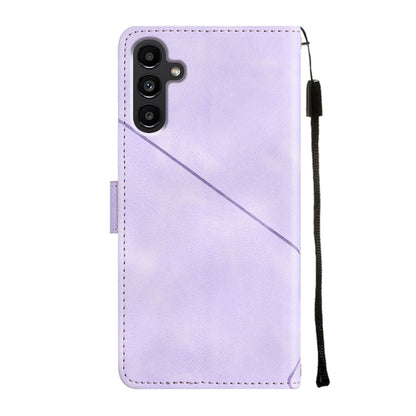 For Samsung Galaxy A14 5G Skin-feel Embossed Leather Phone Case(Light Purple) - Galaxy Phone Cases by buy2fix | Online Shopping UK | buy2fix