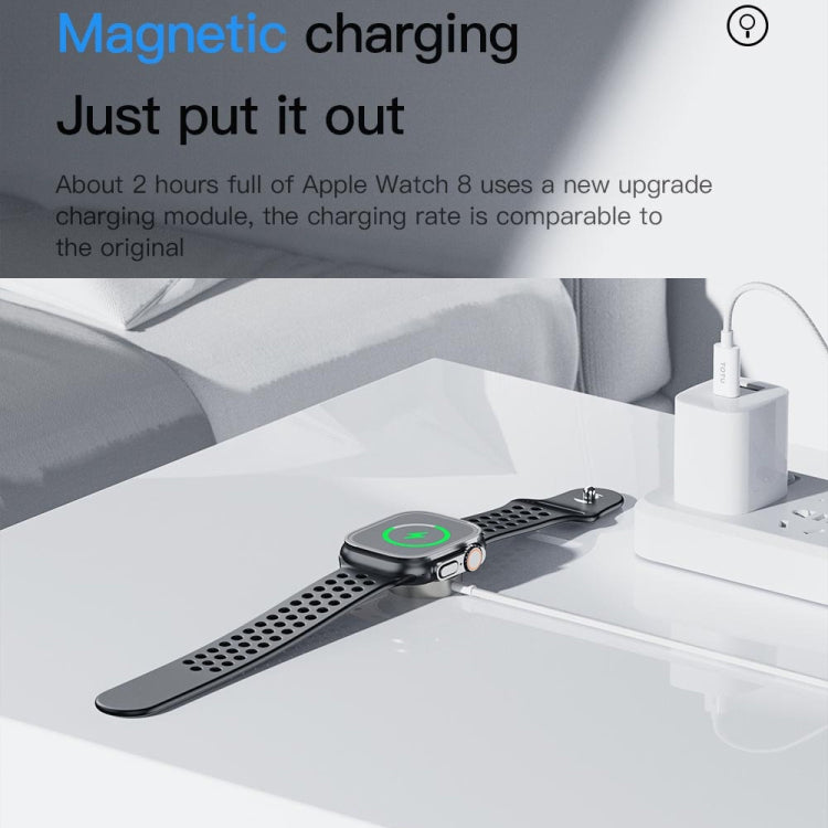 TOTUDESIGN CACW-073 USB-C / Type-C Watch Braided Wire Magnetic Charger(White) - Charger / Holder by TOTUDESIGN | Online Shopping UK | buy2fix