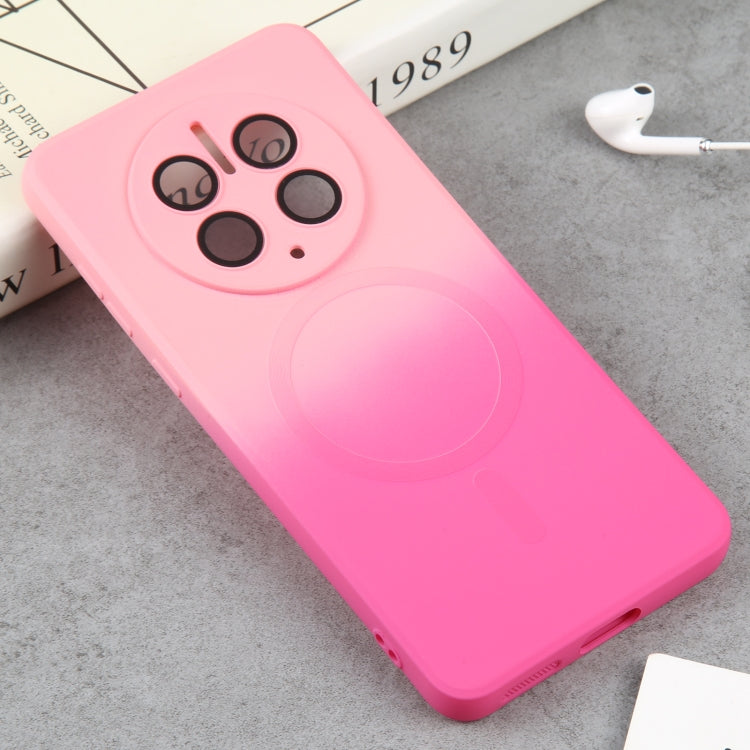 For Huawei Mate 50 Pro Liquid TPU Silicone Gradient MagSafe Phone Case(Pink Red) by buy2fix