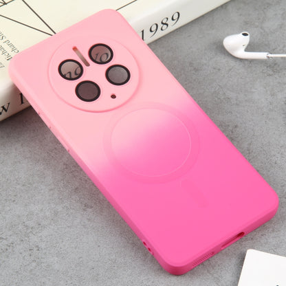 For Huawei Mate 50 Pro Liquid TPU Silicone Gradient MagSafe Phone Case(Pink Red) by buy2fix