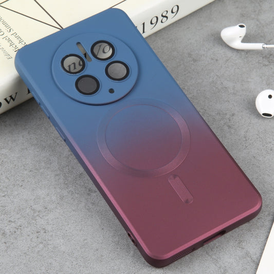 For Huawei Mate 50 Pro Liquid TPU Silicone Gradient MagSafe Phone Case(Blue Purple) by buy2fix
