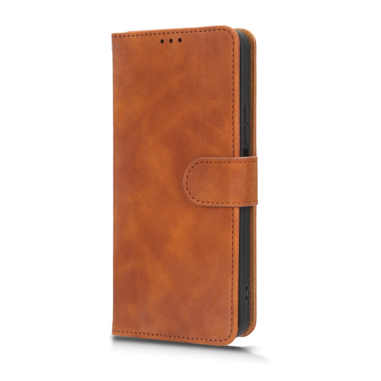 For Honor X8a Skin Feel Magnetic Flip Leather Phone Case(Brown) - Honor Cases by buy2fix | Online Shopping UK | buy2fix