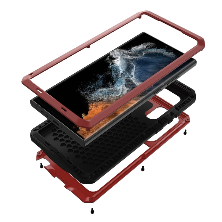 For Samsung Galaxy S23 Ultra 5G RedPepper 360 Full Body Rugged Metal Life Waterproof Phone Case(Red) - Galaxy S23 Ultra 5G Cases by RedPepper | Online Shopping UK | buy2fix