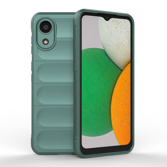 For Samsung Galaxy A03 Core 4G Magic Shield TPU + Flannel Phone Case(Dark Green)