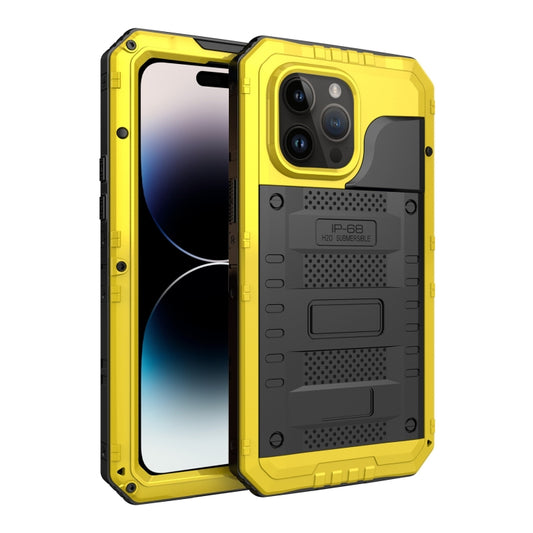 For iPhone 14 Pro RedPepper Wolf 360 Full Body Rugged Life Waterproof Phone Case(Yellow) - iPhone 14 Pro Cases by RedPepper | Online Shopping UK | buy2fix