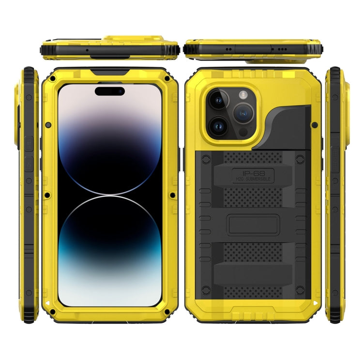 For iPhone 14 Pro Max RedPepper Wolf 360 Full Body Rugged Life Waterproof Phone Case(Yellow) - iPhone 14 Pro Max Cases by RedPepper | Online Shopping UK | buy2fix