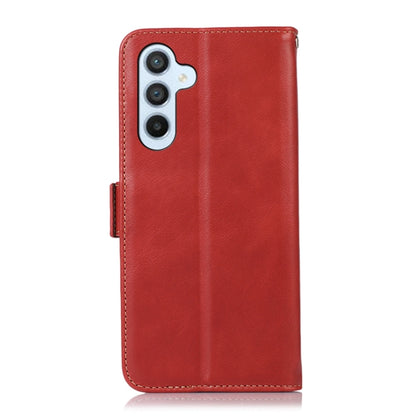 For Samsung Galaxy A24 4G Magnetic Crazy Horse Texture Genuine Leather RFID Phone Case(Red) - Galaxy Phone Cases by buy2fix | Online Shopping UK | buy2fix