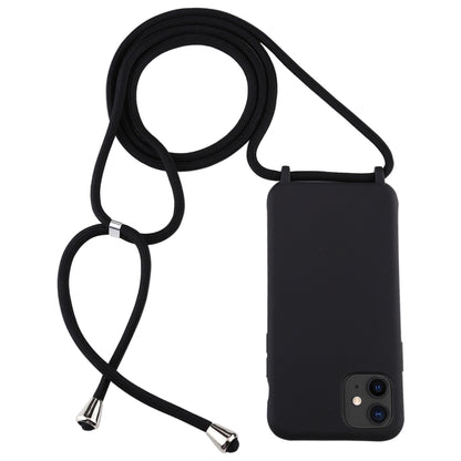 For iPhone 11 Candy Color TPU Protective Case with Lanyard(Black) - Apple Accessories by buy2fix | Online Shopping UK | buy2fix