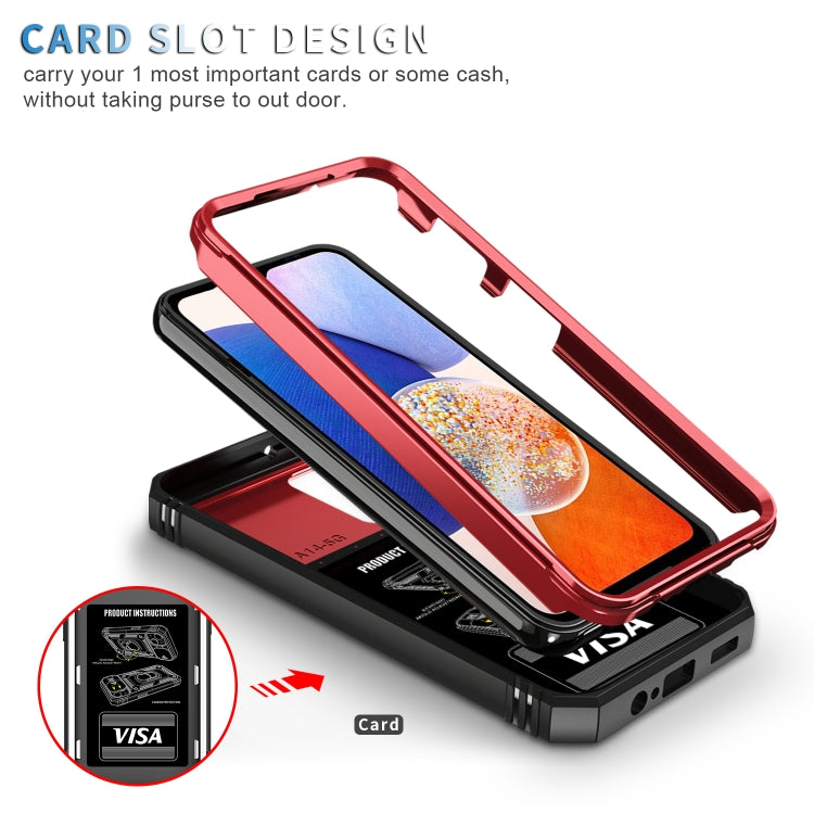 For Samsung Galaxy A14 5G Sliding Camshield TPU + PC Phone Case(Red+Black) by buy2fix