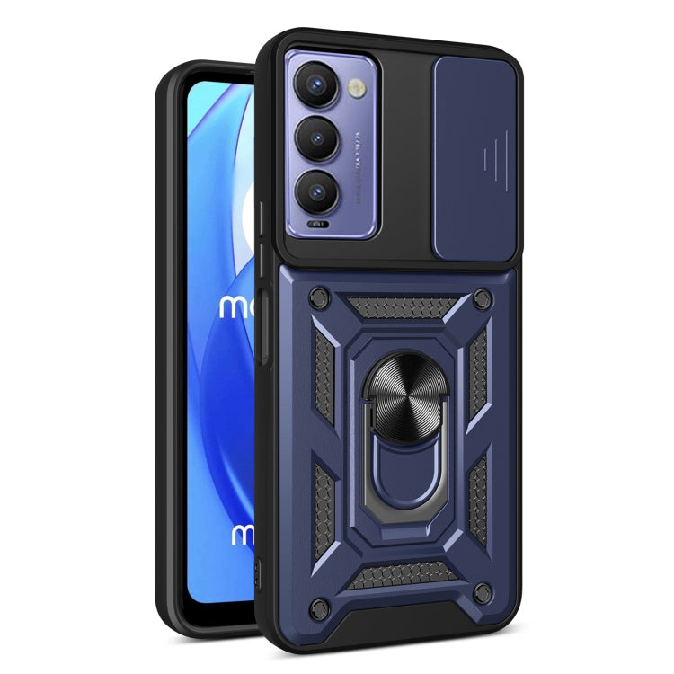 For Tecno Camon 18 / 18 P Sliding Camera Cover Design Phone Case(Blue) by buy2fix