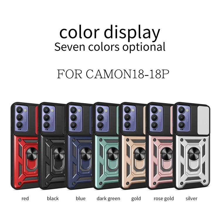 For Tecno Camon 18 / 18 P Sliding Camera Cover Design Phone Case(Black) by buy2fix