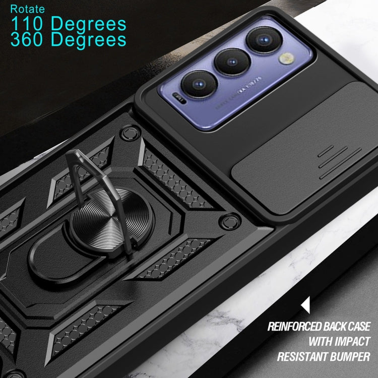 For Tecno Camon 18 / 18 P Sliding Camera Cover Design Phone Case(Blue) by buy2fix
