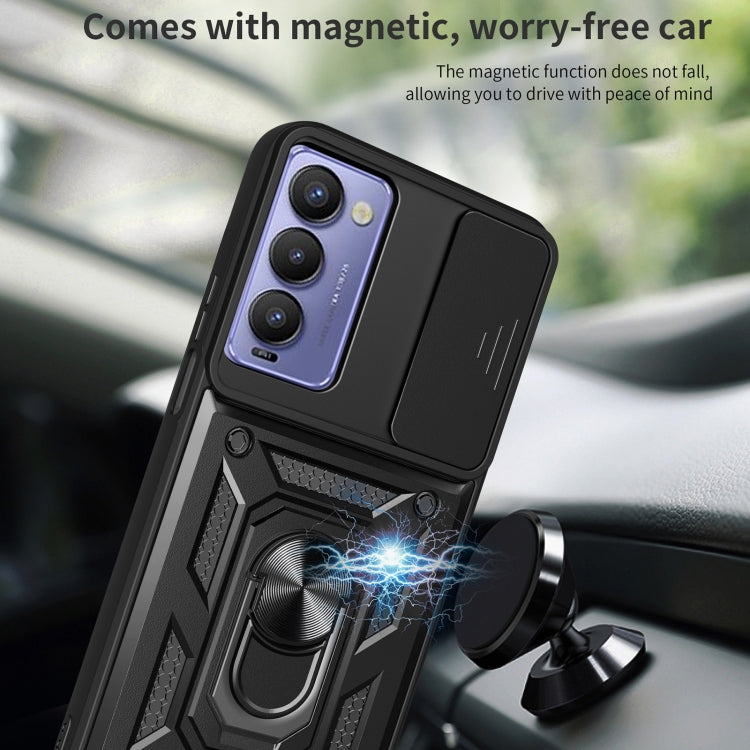 For Tecno Camon 18 / 18 P Sliding Camera Cover Design Phone Case(Black) by buy2fix