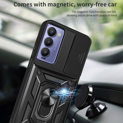 For Tecno Camon 18 / 18 P Sliding Camera Cover Design Phone Case(Black) by buy2fix