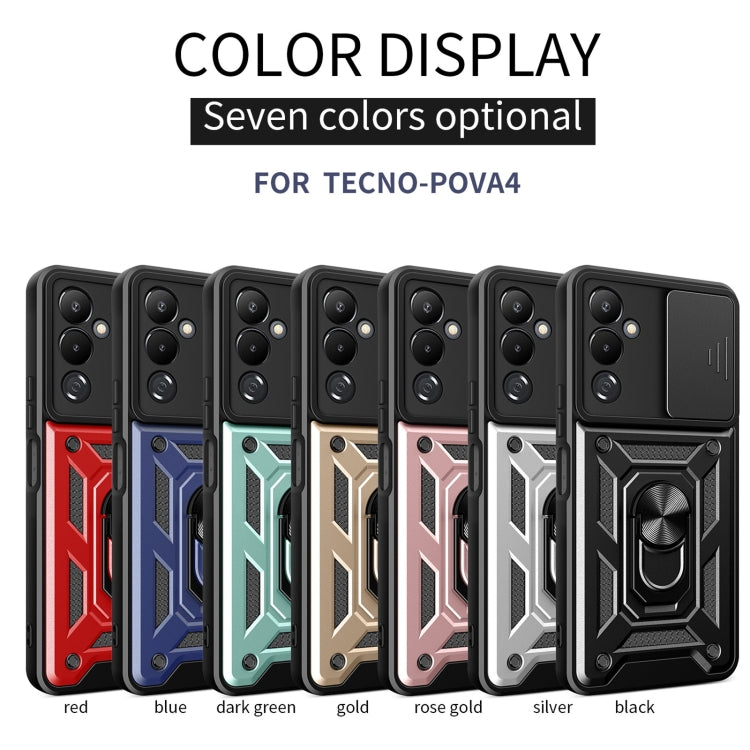 For Tecno Pova 4 Sliding Camera Cover Design Phone Case(Silver) by buy2fix