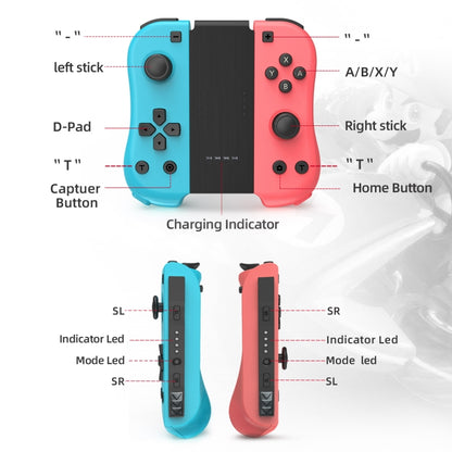 918C Bluetooth 5.0 Wireless Game Controller for Nintendo Switch(Blue Red) - Gamepads by buy2fix | Online Shopping UK | buy2fix
