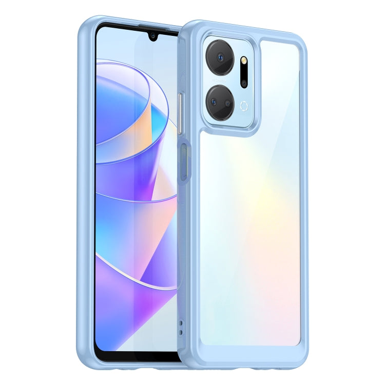 For Honor X7A Colorful Series Acrylic + TPU Phone Case(Blue) - Honor Cases by buy2fix | Online Shopping UK | buy2fix