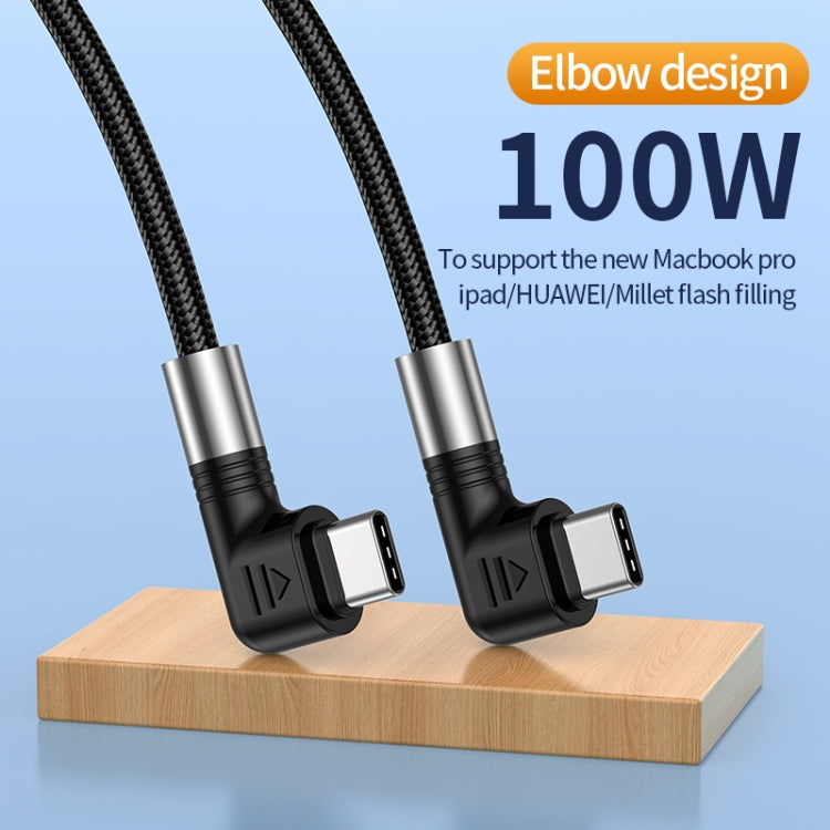 A9 100W USB-C/Type-C to USB-C/Type-C Double Elbow Data Cable, Length:2m by buy2fix