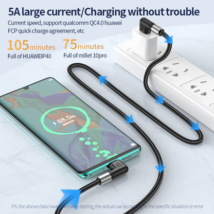 A9 100W USB-C/Type-C to USB-C/Type-C Double Elbow Data Cable, Length:2m by buy2fix