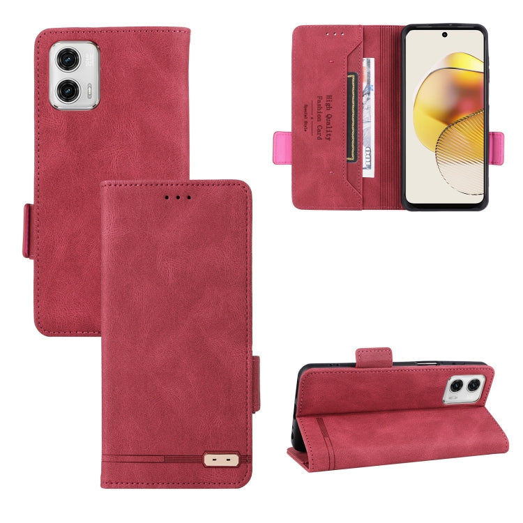 For Motorola Moto G13 / G23 / G53 Magnetic Clasp Flip Leather Phone Case(Red) - Motorola Cases by buy2fix | Online Shopping UK | buy2fix