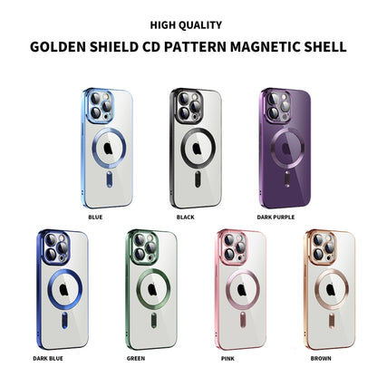 For iPhone 12 CD Texture Plating TPU MagSafe Phone Case with Lens Film(Black) by buy2fix