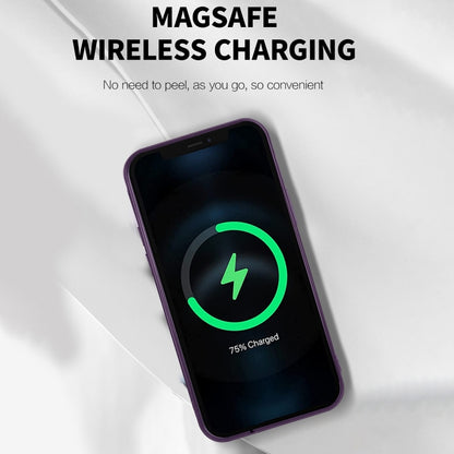 For iPhone 12 CD Texture Plating TPU MagSafe Phone Case with Lens Film(Black) by buy2fix