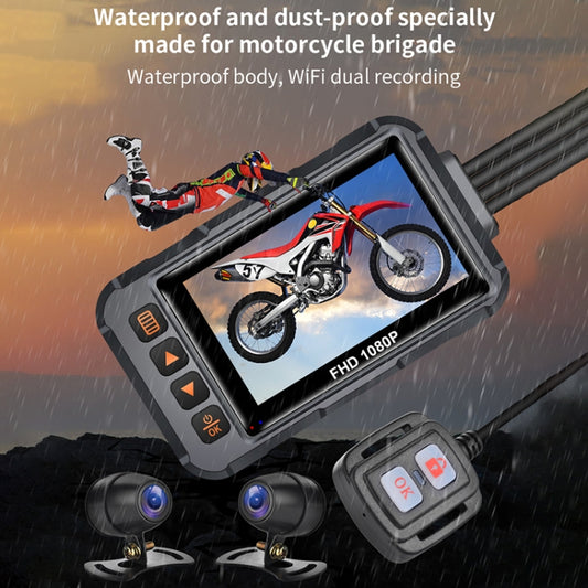 SE65 Dual 1080P Waterproof HD Motorcycle DVR, Support WiFi / GPS / Cycling Video by buy2fix