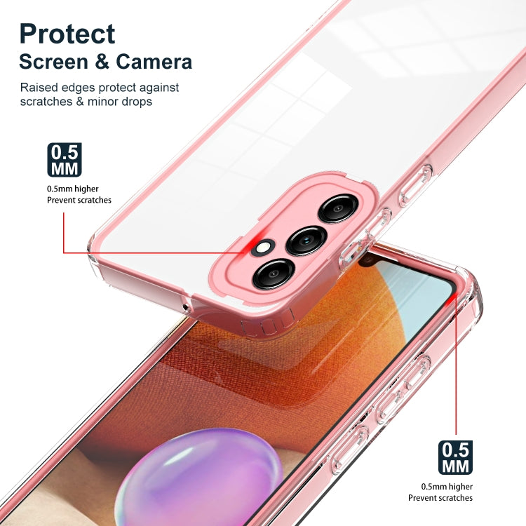 For Samsung Galaxy A34 5G 3 in 1 Clear TPU Color PC Frame Phone Case(Pink) - Galaxy Phone Cases by buy2fix | Online Shopping UK | buy2fix