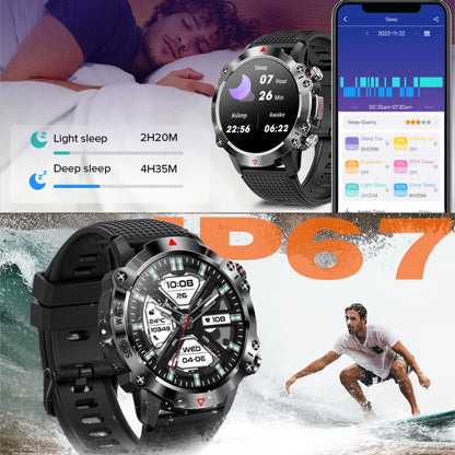 K10 1.39 inch IP67 Waterproof Smart Watch, Support Heart Rate / Sleep Monitoring(Black Silver) - Smart Wear by buy2fix | Online Shopping UK | buy2fix