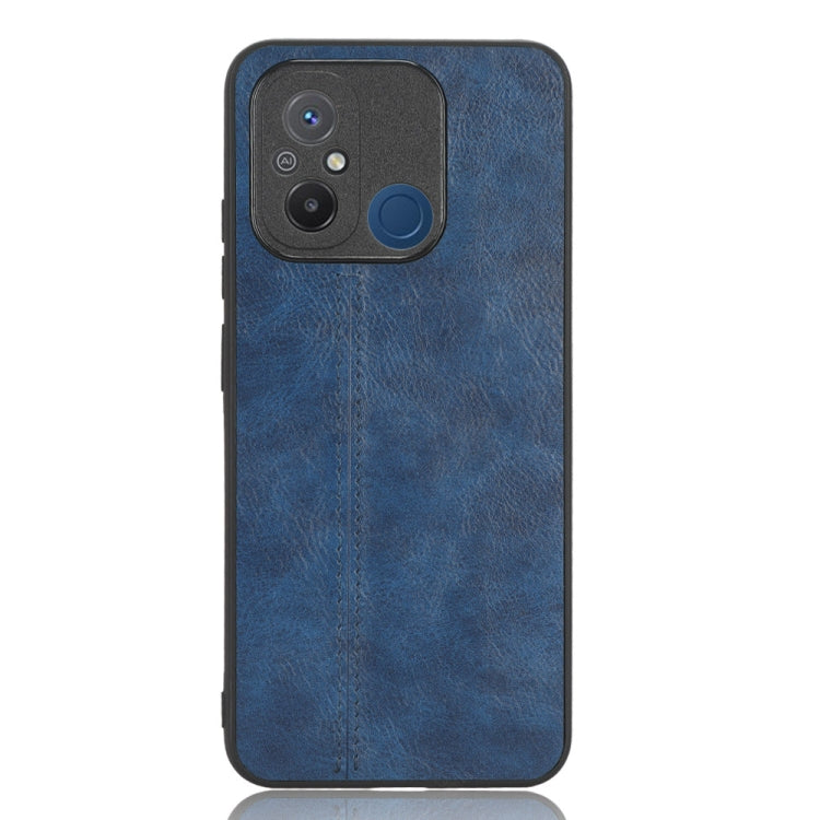 Sewing Cow Pattern Skin PC + PU + TPU Phone Case For Xiaomi Poco C55/Redmi 12C/Redmi 11A 4G(Blue) - Xiaomi Cases by buy2fix | Online Shopping UK | buy2fix