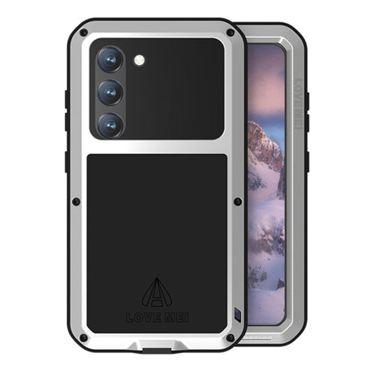 For Samsung Galaxy S23 5G LOVE MEI Metal Shockproof Life Waterproof Dustproof Phone Case(Silver) - Galaxy S23 5G Cases by LOVE MEI | Online Shopping UK | buy2fix