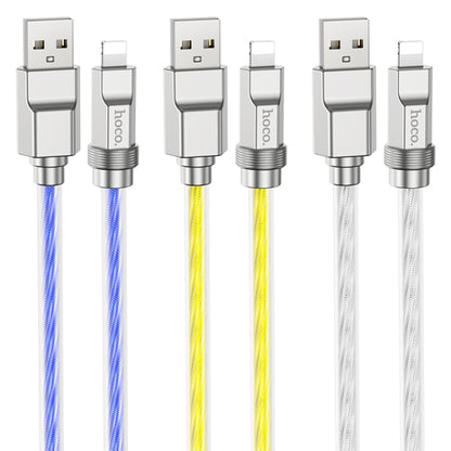 hoco U113 2.4A USB to 8 Pin Silicone Data Cable, Length: 1m(Silver) - Normal Style Cable by hoco | Online Shopping UK | buy2fix