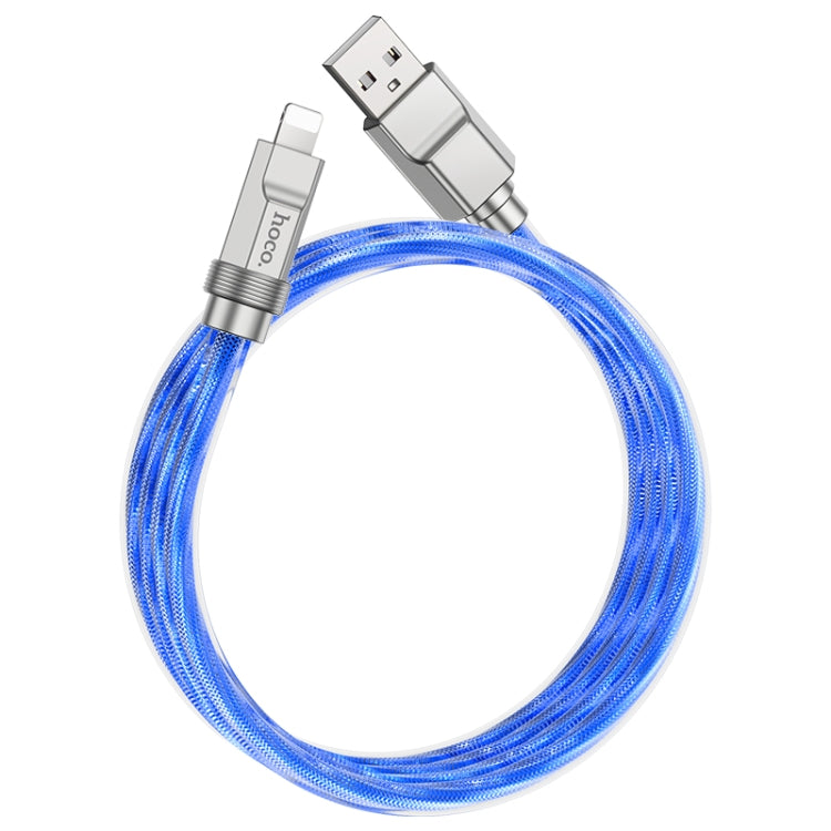 hoco U113 2.4A USB to 8 Pin Silicone Data Cable, Length: 1m(Blue) - Normal Style Cable by hoco | Online Shopping UK | buy2fix