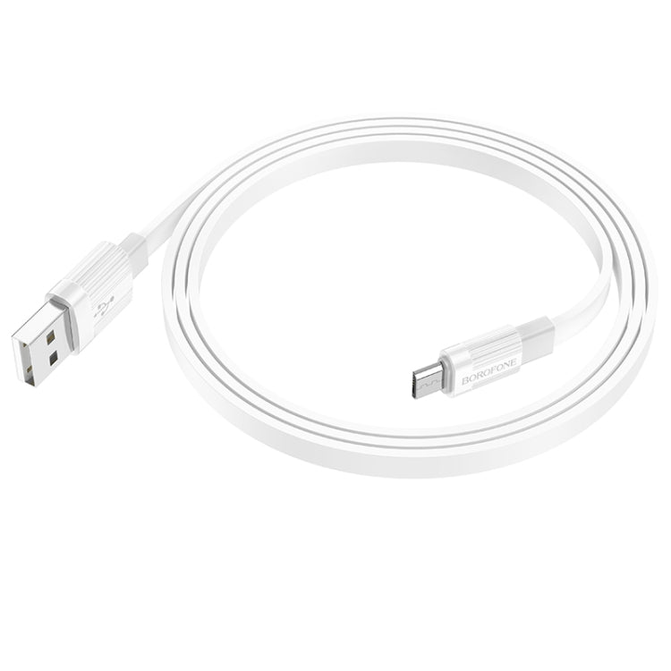 Borofone BX89 USB to Micro USB Union 2.4A Charging Data Cable, Length:1m(White Orange) -  by Borofone | Online Shopping UK | buy2fix